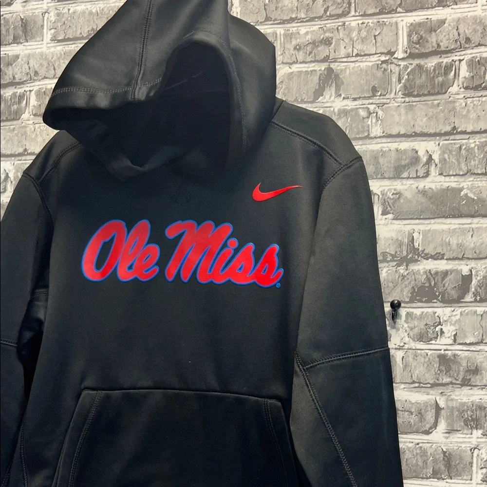 Nike Kids Black Hoodie with Red Ole‎ Miss Design
